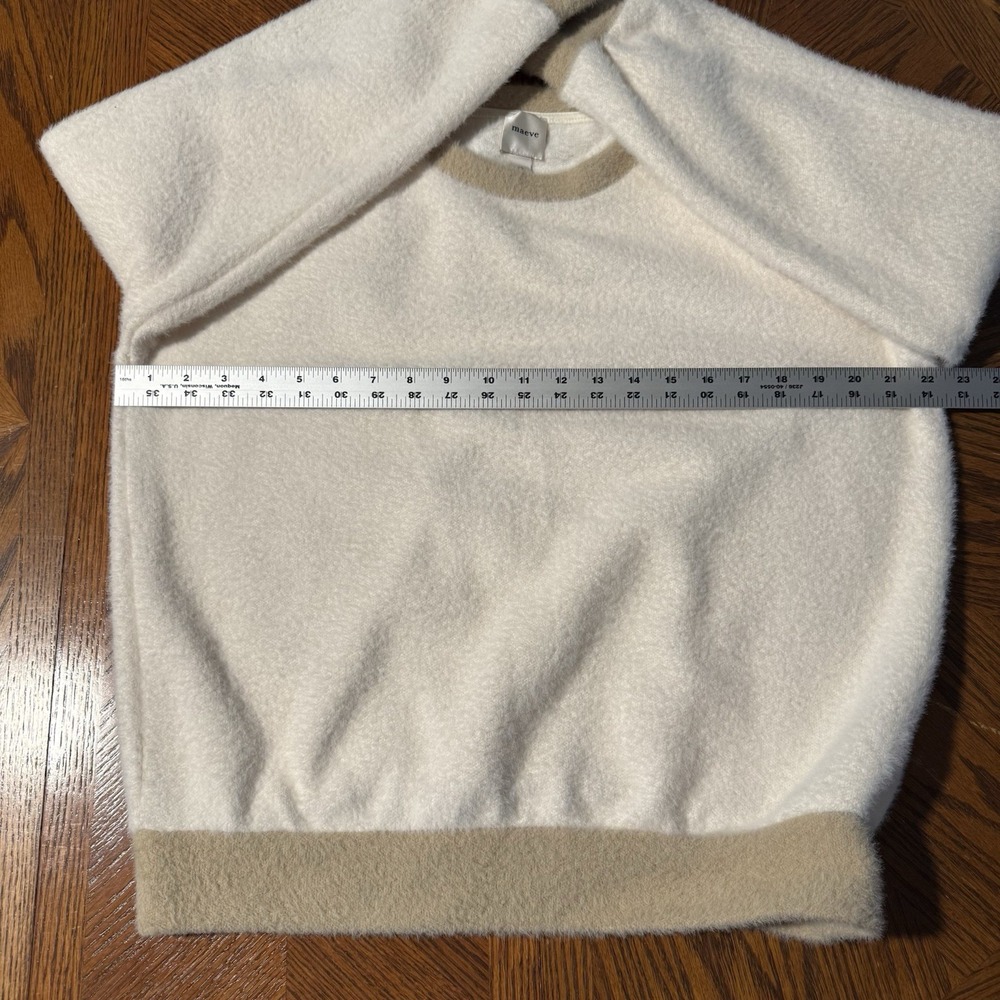 Maeve Anthropologie Ringer Sweater Ivory Cozy Oversized XS - Picture 7 of 8